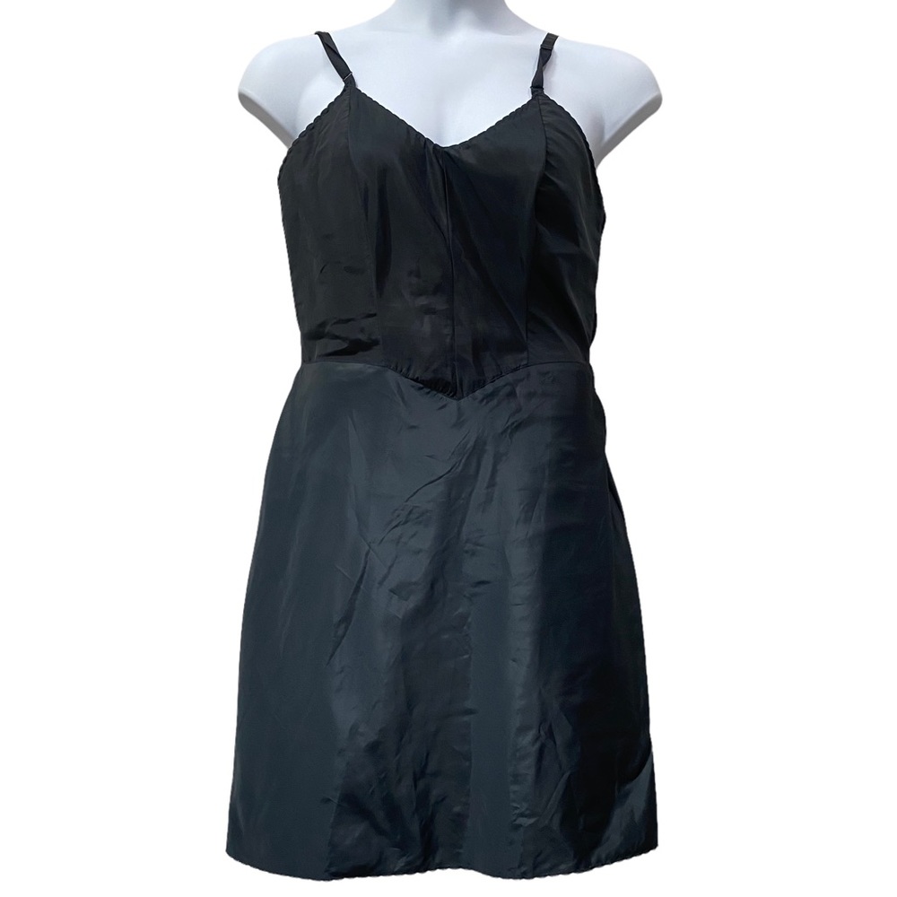 Vintage 60s Deena Brand Black Full Slip Chemise - size L/XL